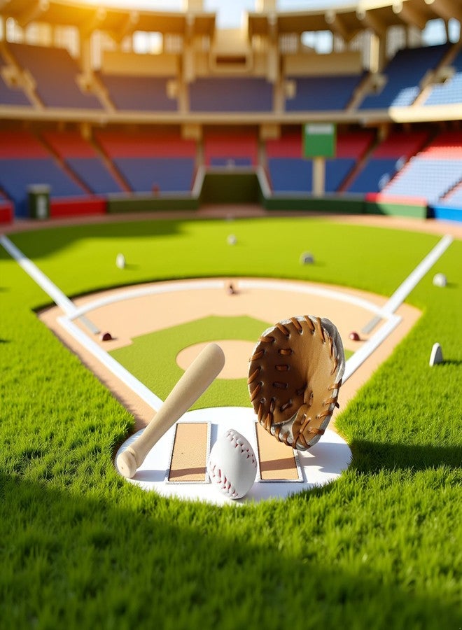 Qintreesify 3Pcs/Set Khaki Dollhouse Baseball, 1/12 Scale Miniature Accessories, Wood Miniature Baseball Glove Set for Scene Decor - Image 2